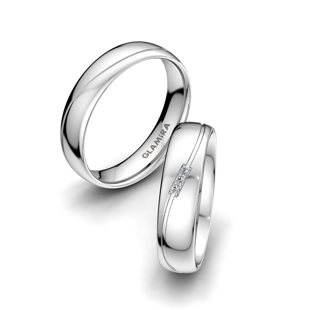 Białe Złoto 375 Obrączka ślubna Immortal Chic 5 mm