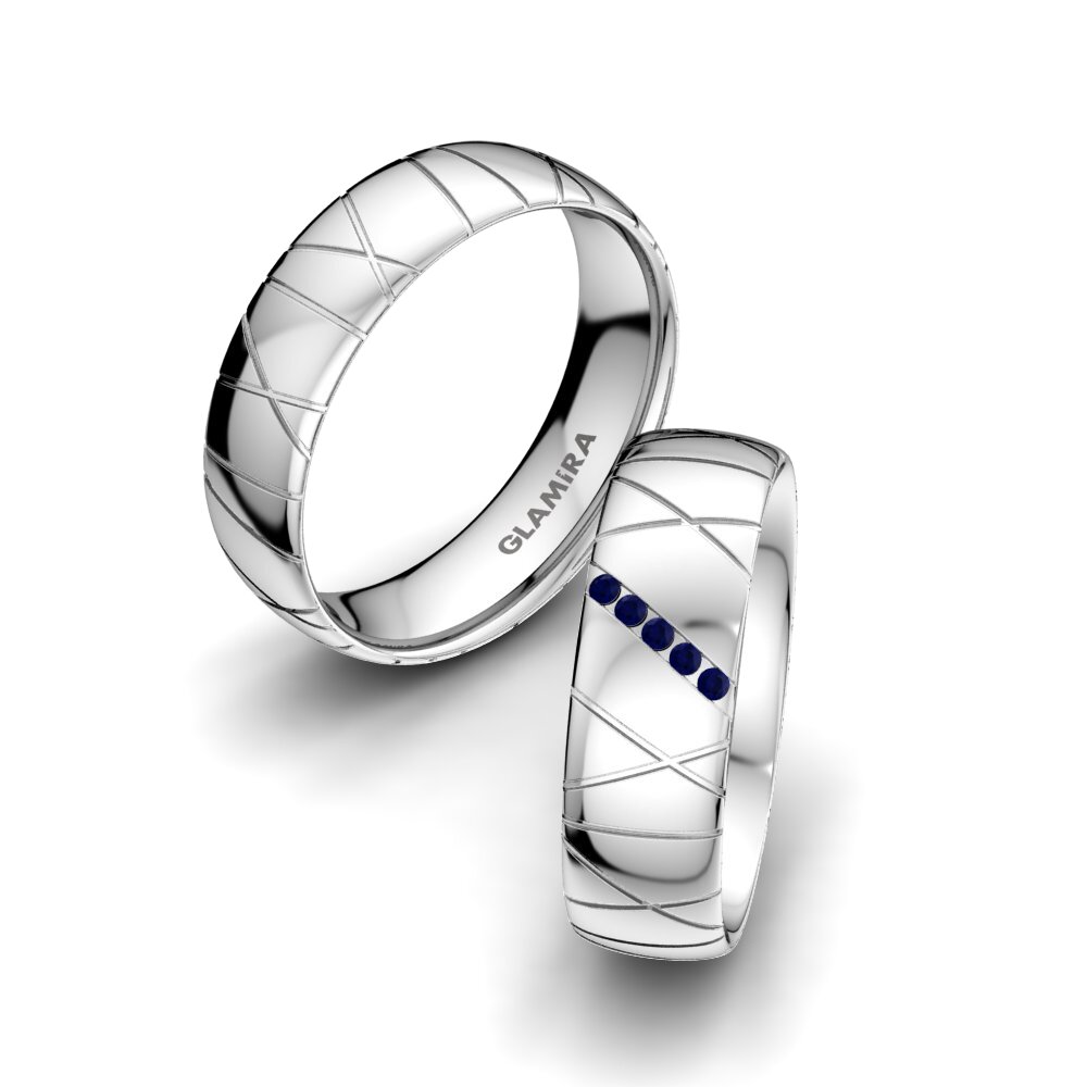 Sapphire Wedding Ring Heavenly Cross 6 mm