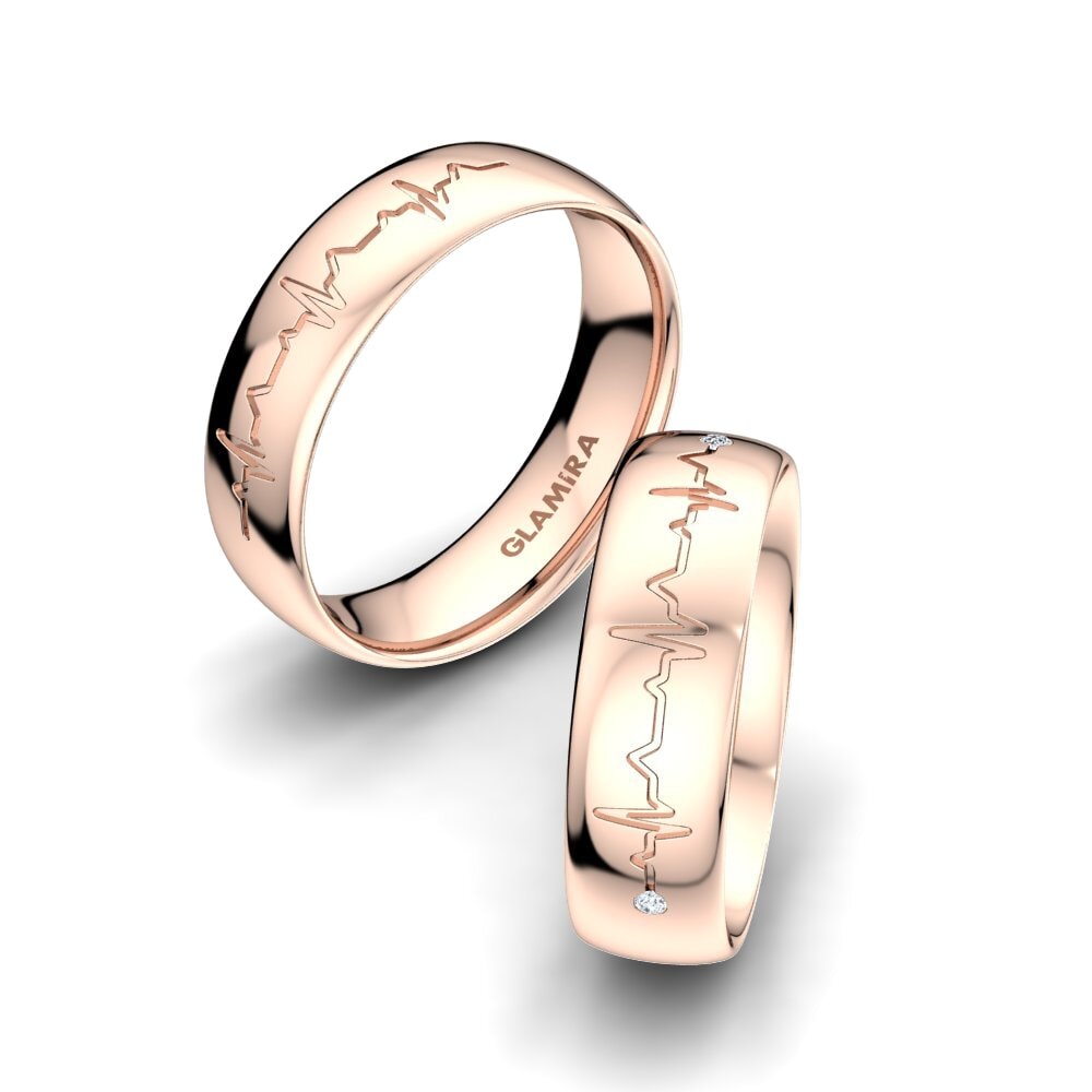 Or rose 14k Diamant Bague de Mariage Fantastic Spell 6 mm