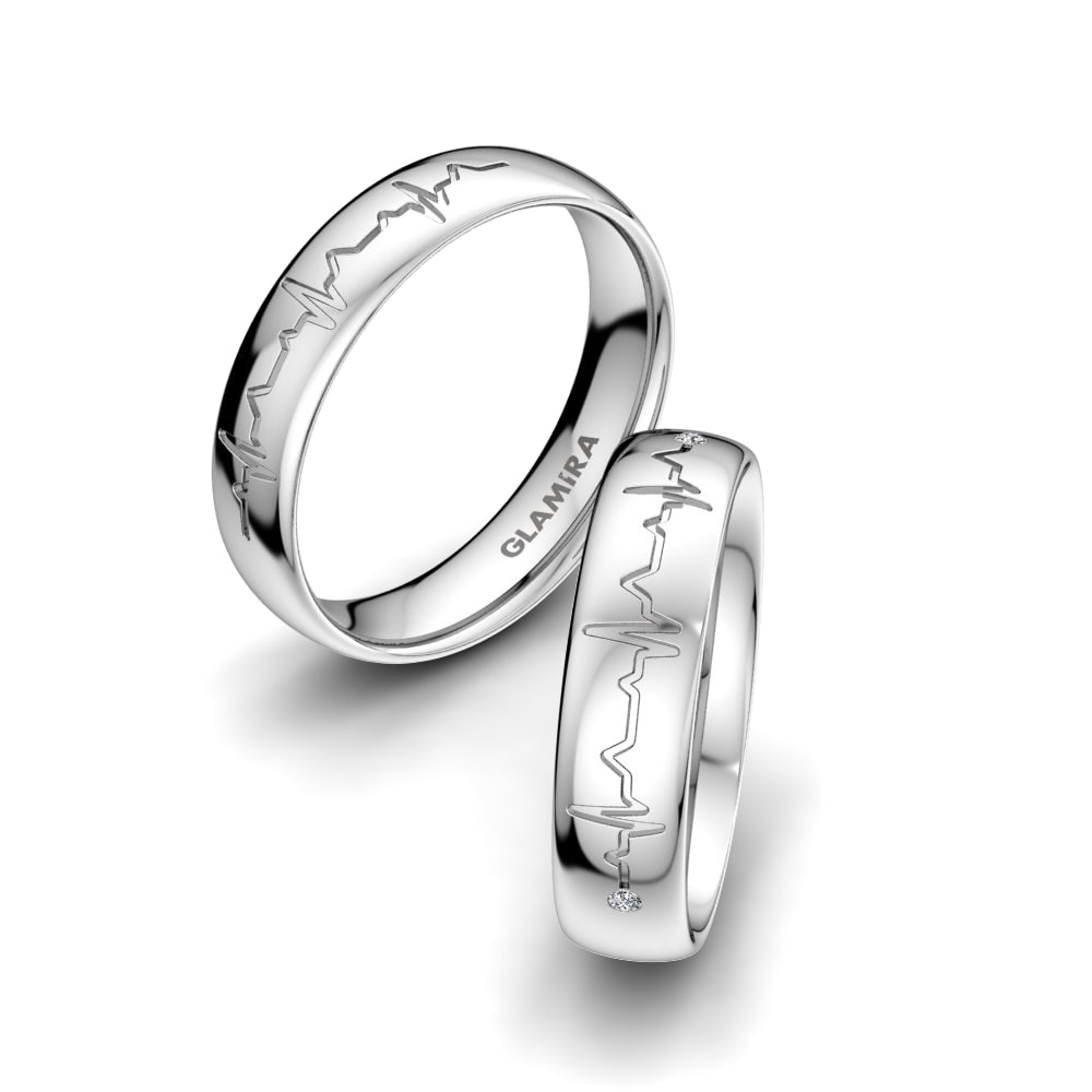 White Silver Wedding Ring Fantastic Spell 5 mm