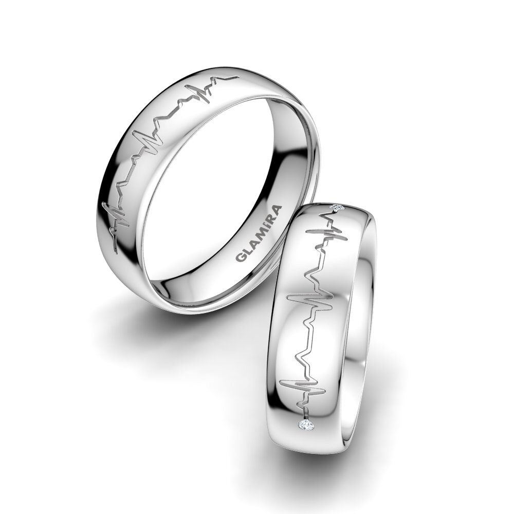 18ct White Gold Lab Grown Diamond Wedding Ring Fantastic Spell 6 mm