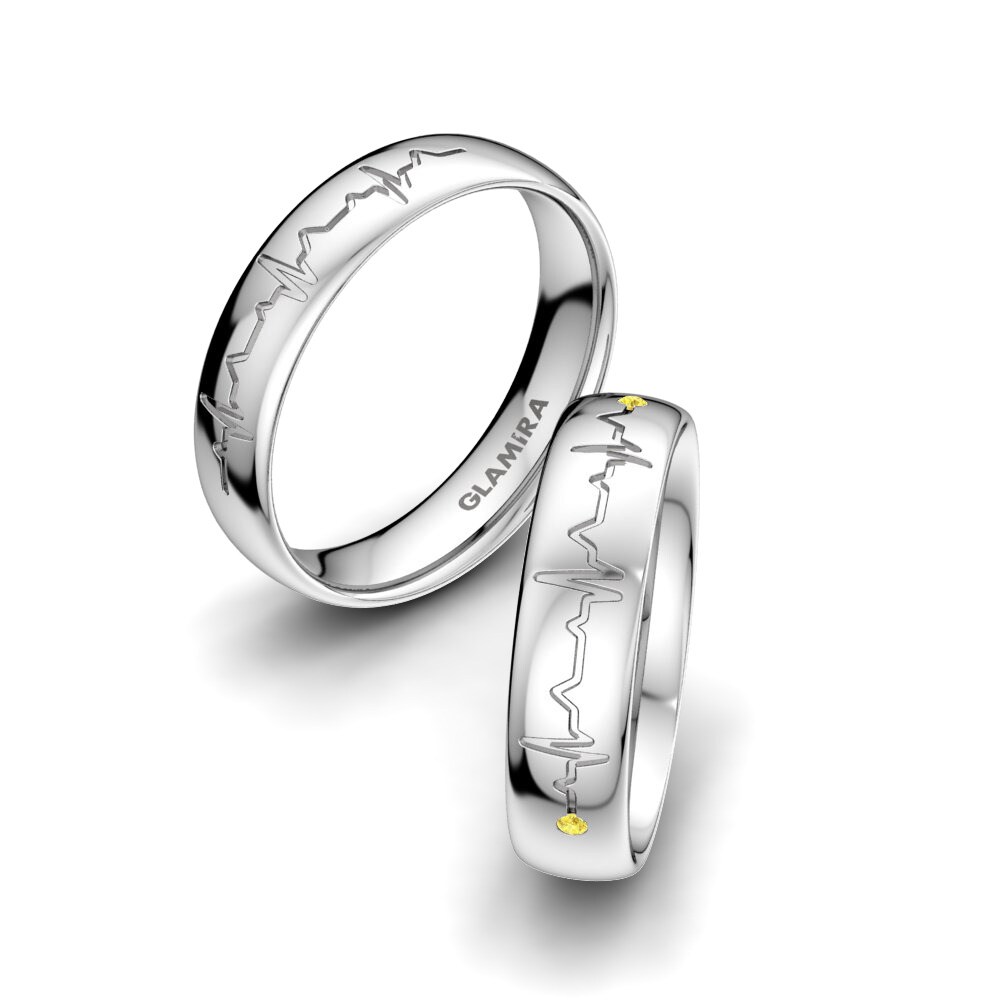 Nhẫn cưới Fantastic Spell 5 mm Đá Sapphire Vàng