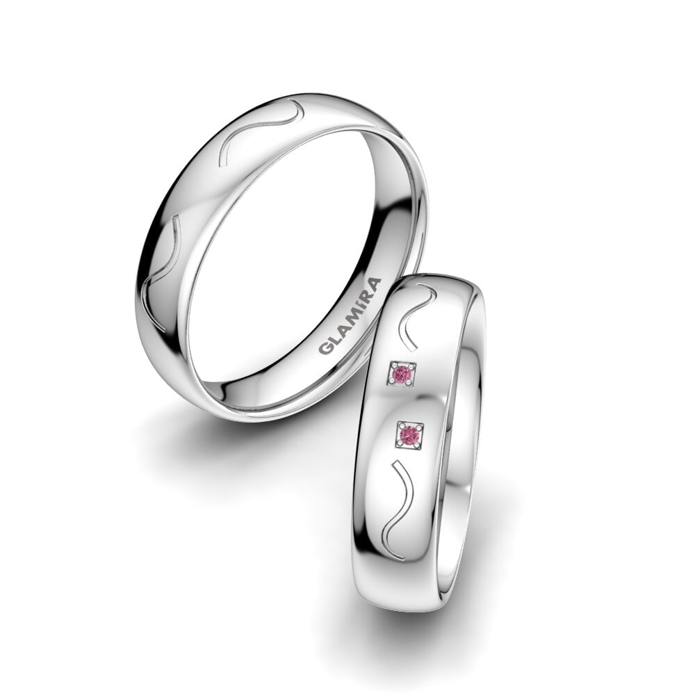 Rhodolite Garnet Wedding Ring Glitter Light 5 mm