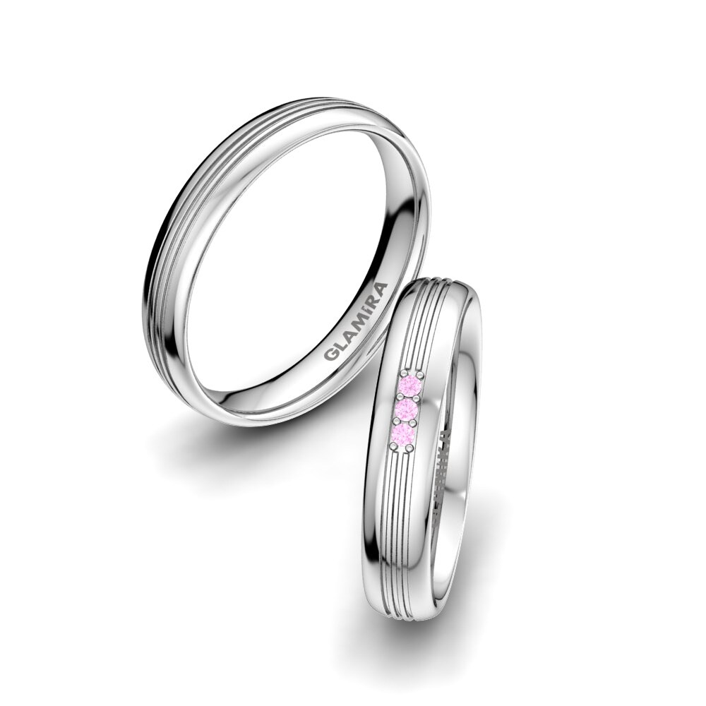 Pink Sapphire Wedding Ring Glorious Moment 4 mm