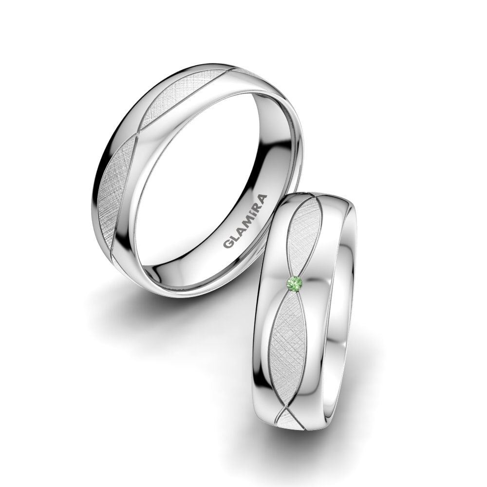 Green Diamond Wedding Ring Bright Miracle 6 mm
