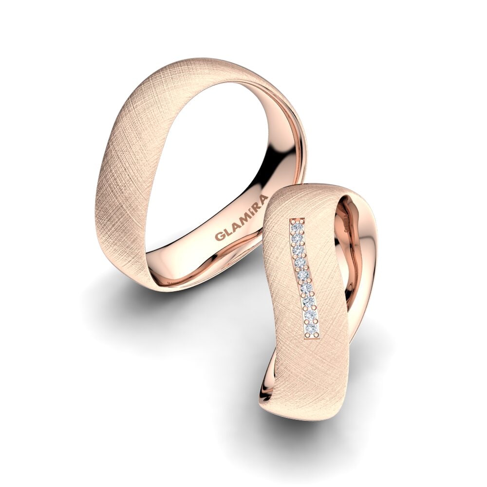 Or rose 14k Diamant Bague de Mariage Bright Beauty 6 mm