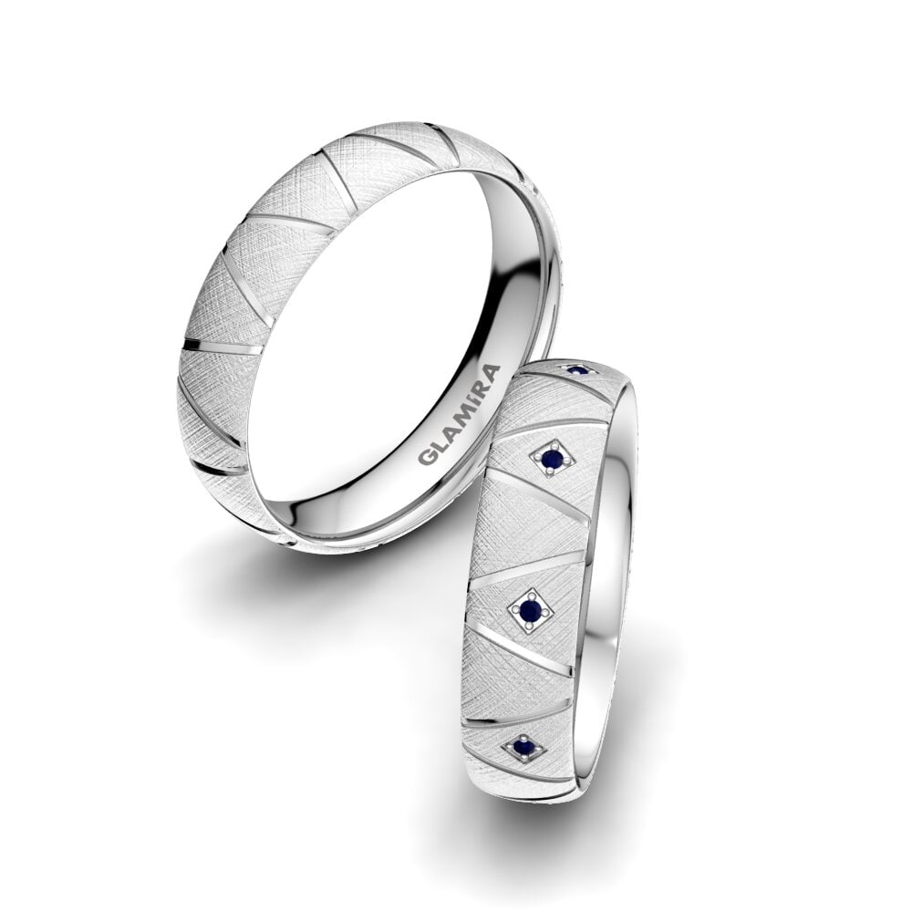 Sapphire Wedding Ring Attractive Style 5 mm