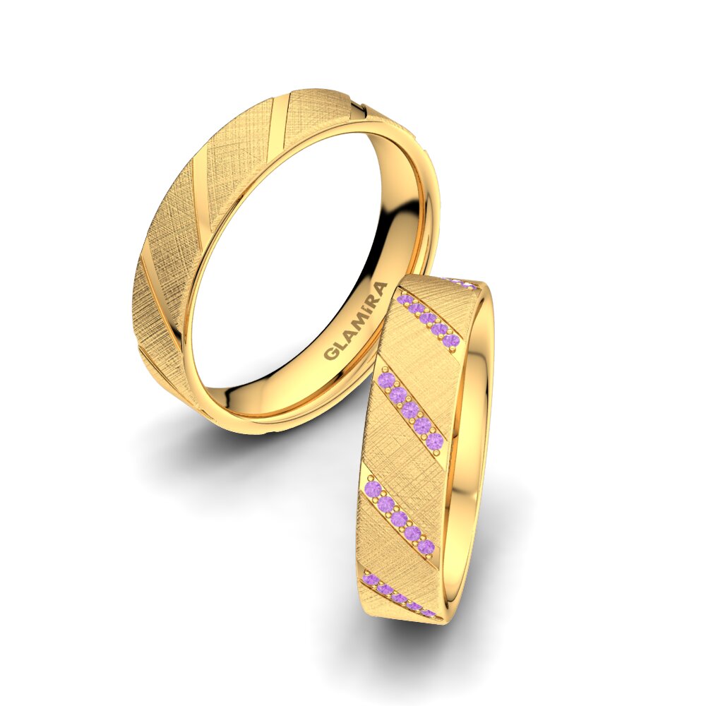 Amethyst Wedding Ring Attractive Love 5 mm