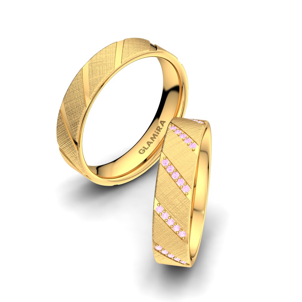 Zafiro Rosado Anillo de boda Attractive Love 5 mm