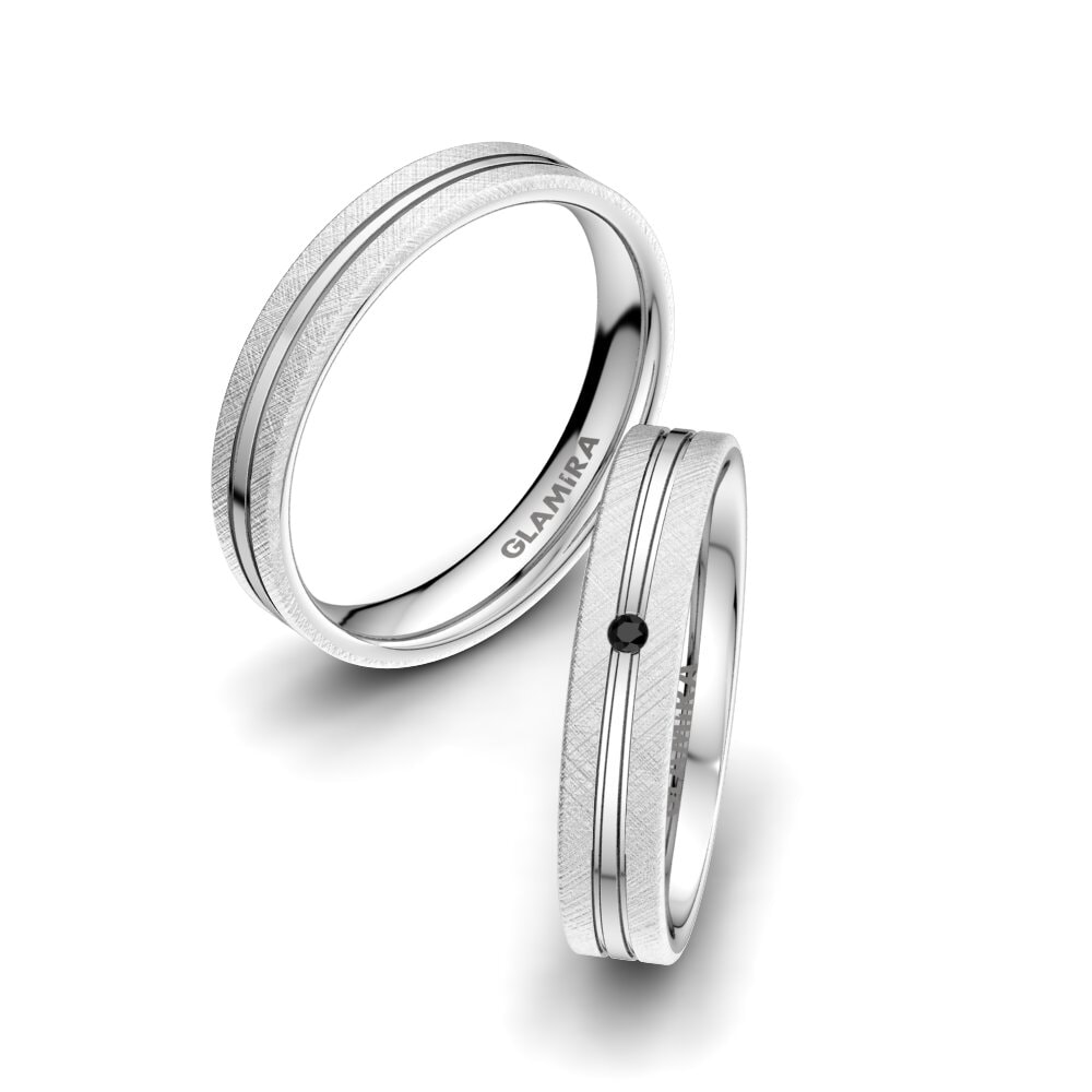 Zafiro negro Anillo de boda Exotic Serenity 4 mm