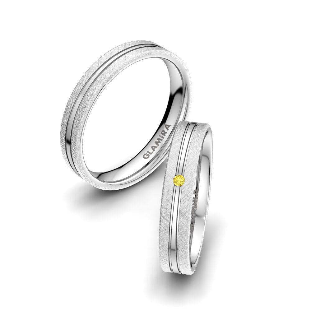 Yellow Sapphire Wedding Ring Exotic Serenity 4 mm