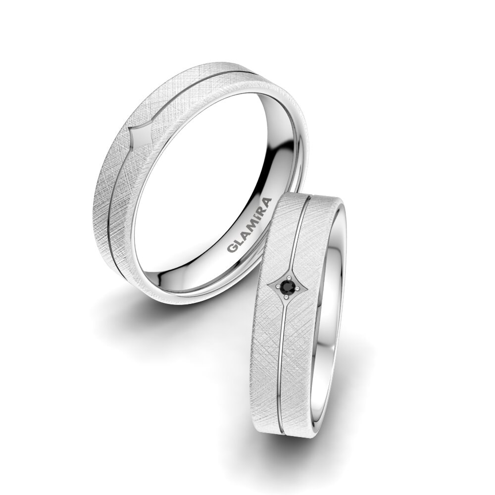 Anillos de boda Zafiro negro Simple