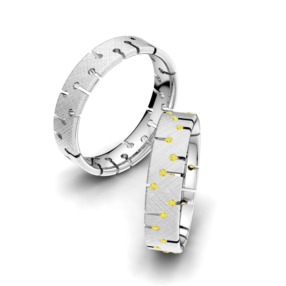 Fancy Yellow Sapphire Wedding Rings