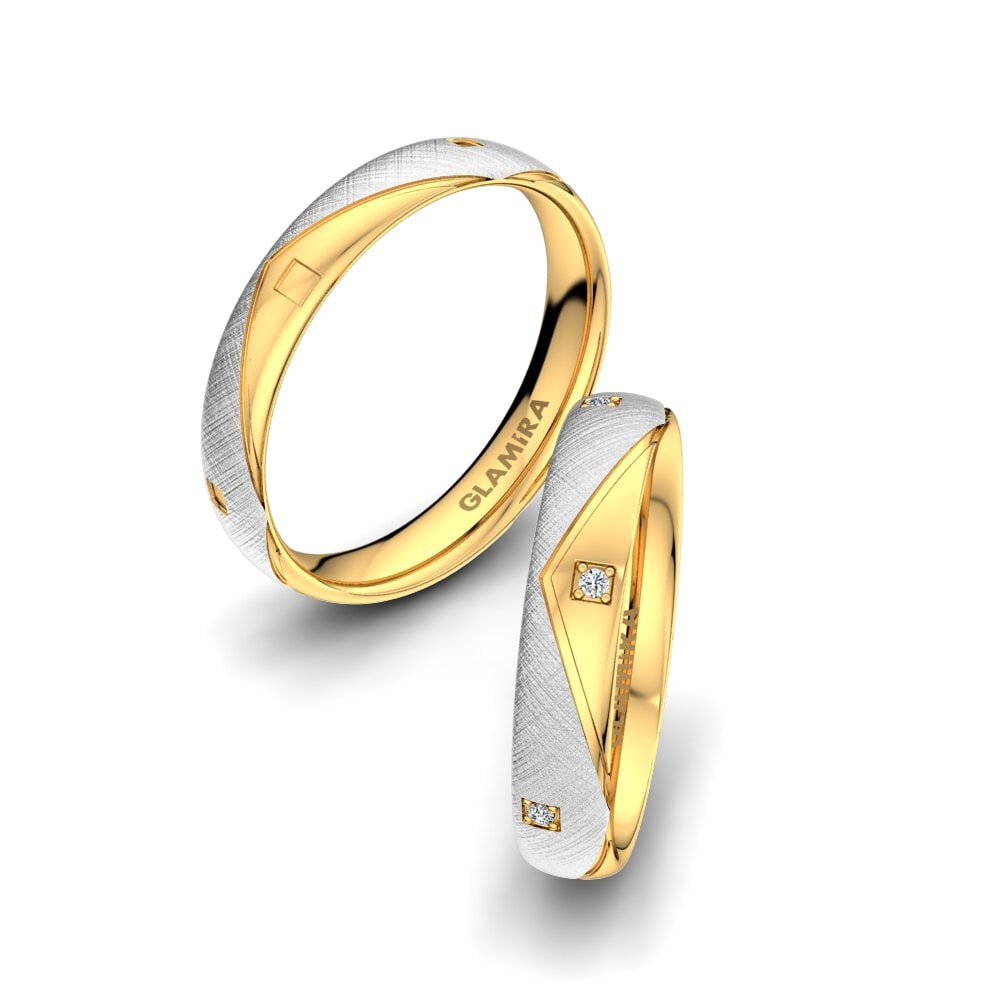 14K Wit & Geel Goud Trouwring Angels Witness 4 mm