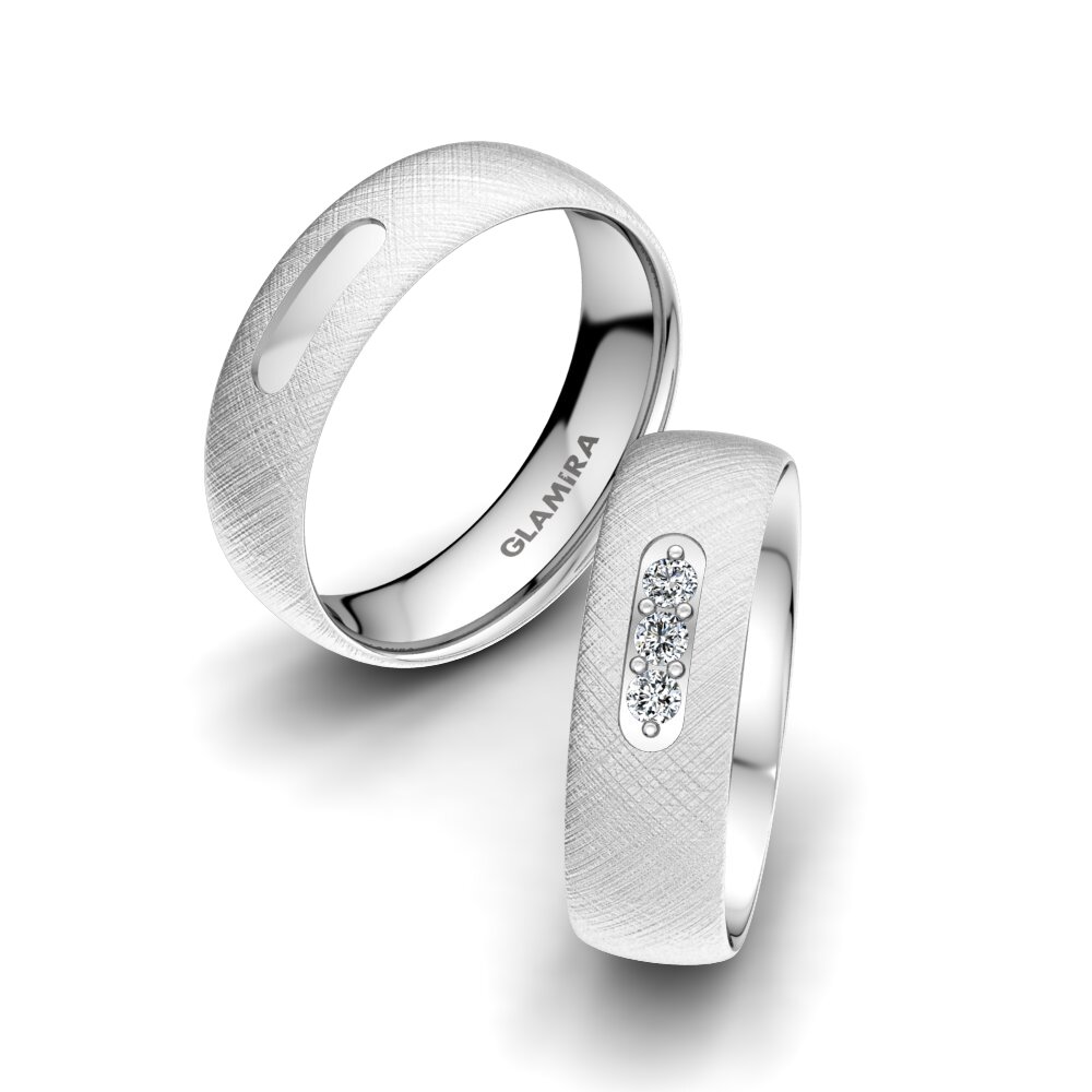 Platine 950 Bague de Mariage Exotic Ground 6 mm