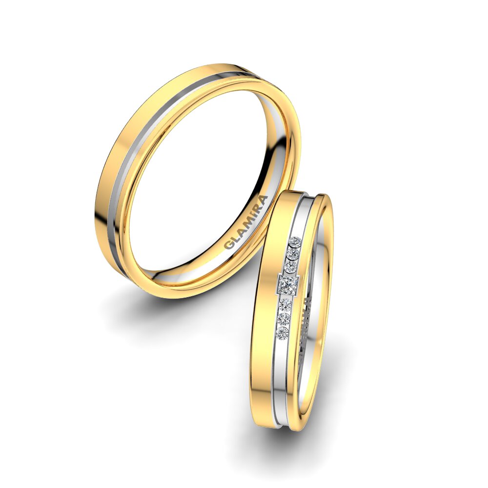 Twinset 14k 黃白K金 結婚戒指 Exotic Dream 4 mm