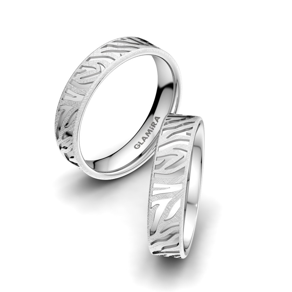 Platine 950 Bague de Mariage Endless Love 5 mm