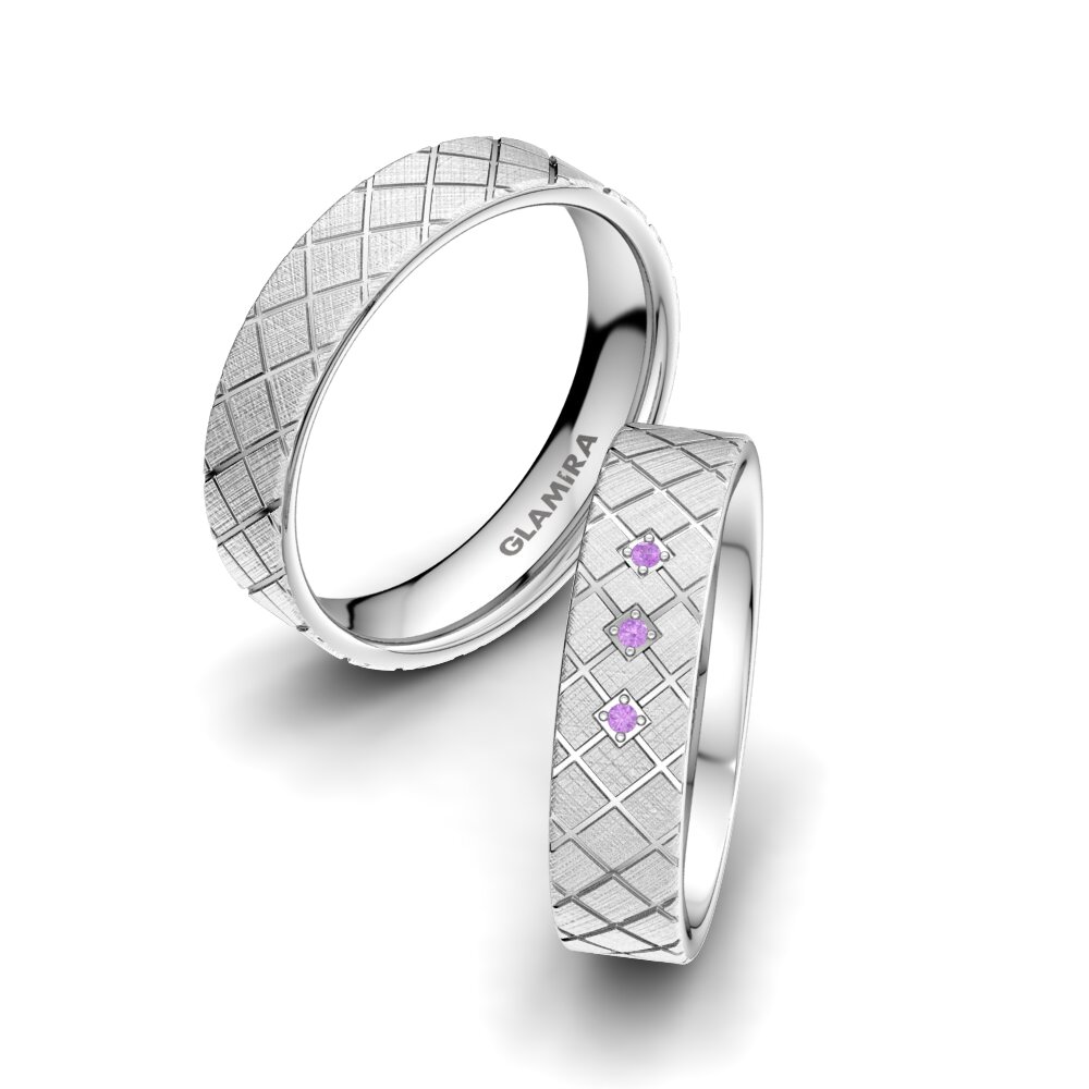 Exclusive Amethyst Wedding Rings