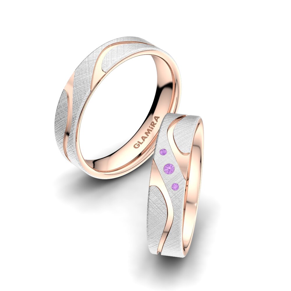 Amethyst Wedding Ring Elegant Touch 5 mm
