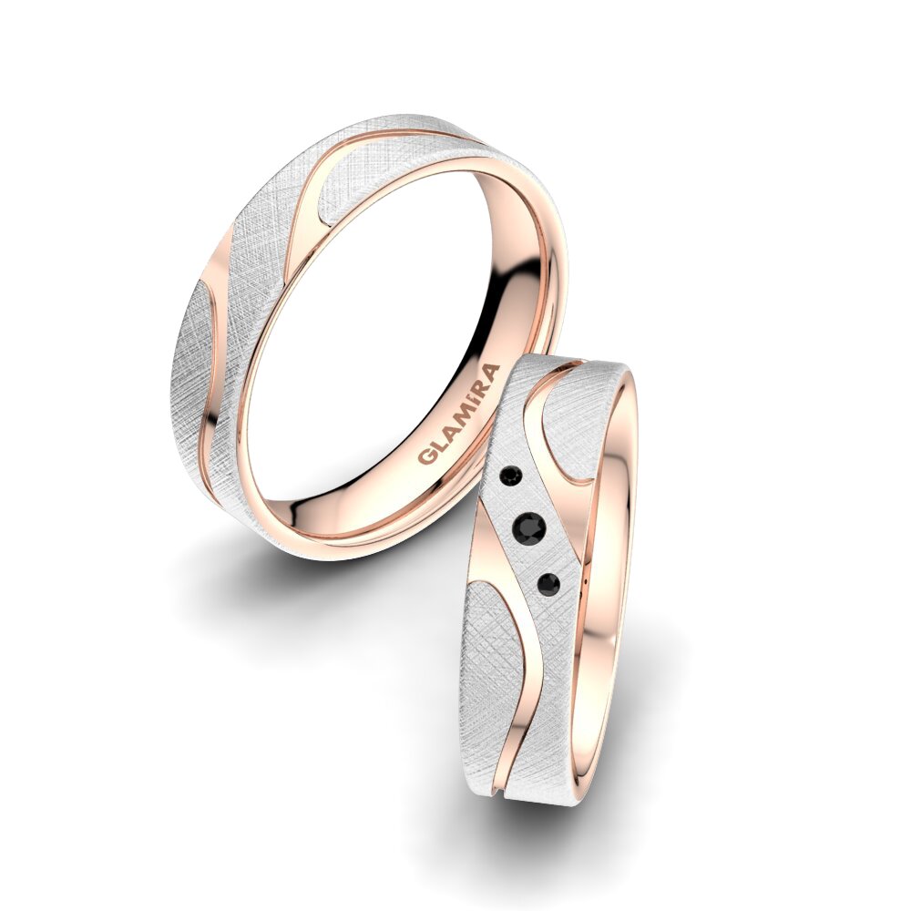Diamante Negro Anillo de boda Elegant Touch 5 mm