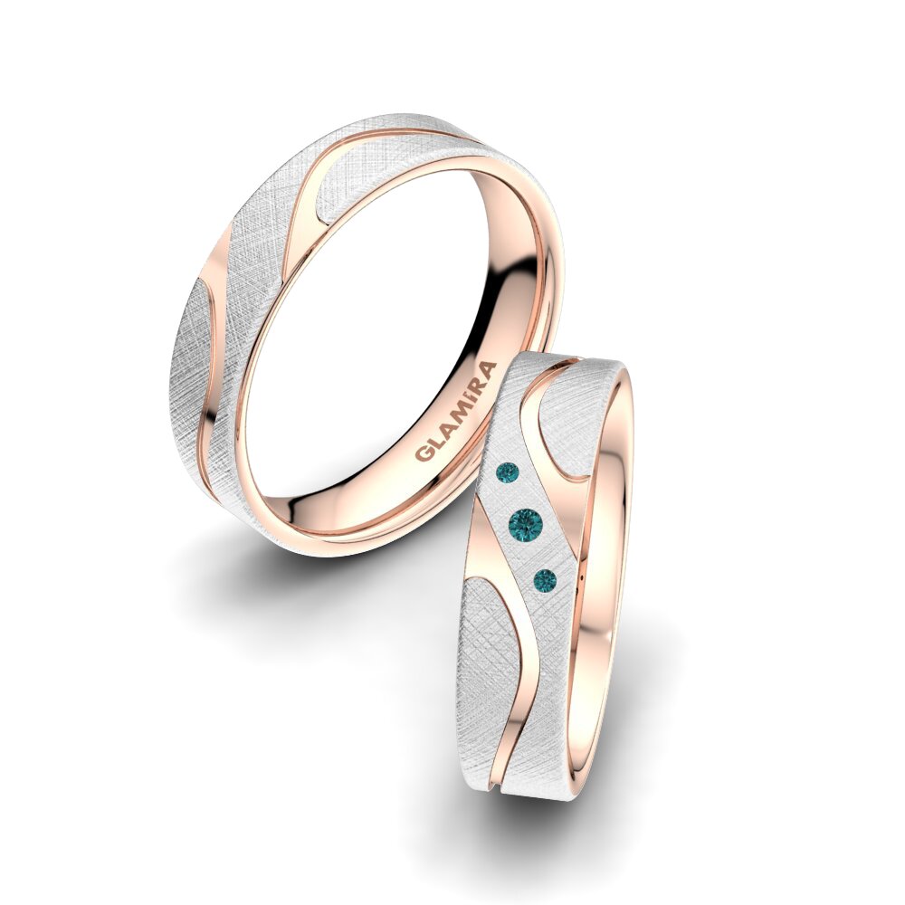 Diamante Azul Anillo de boda Elegant Touch 5 mm