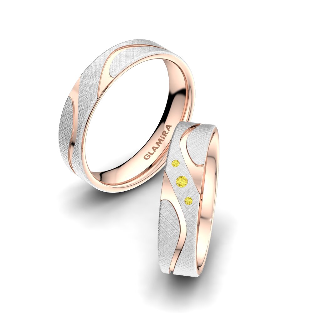 Yellow Sapphire Wedding Ring Elegant Touch 5 mm