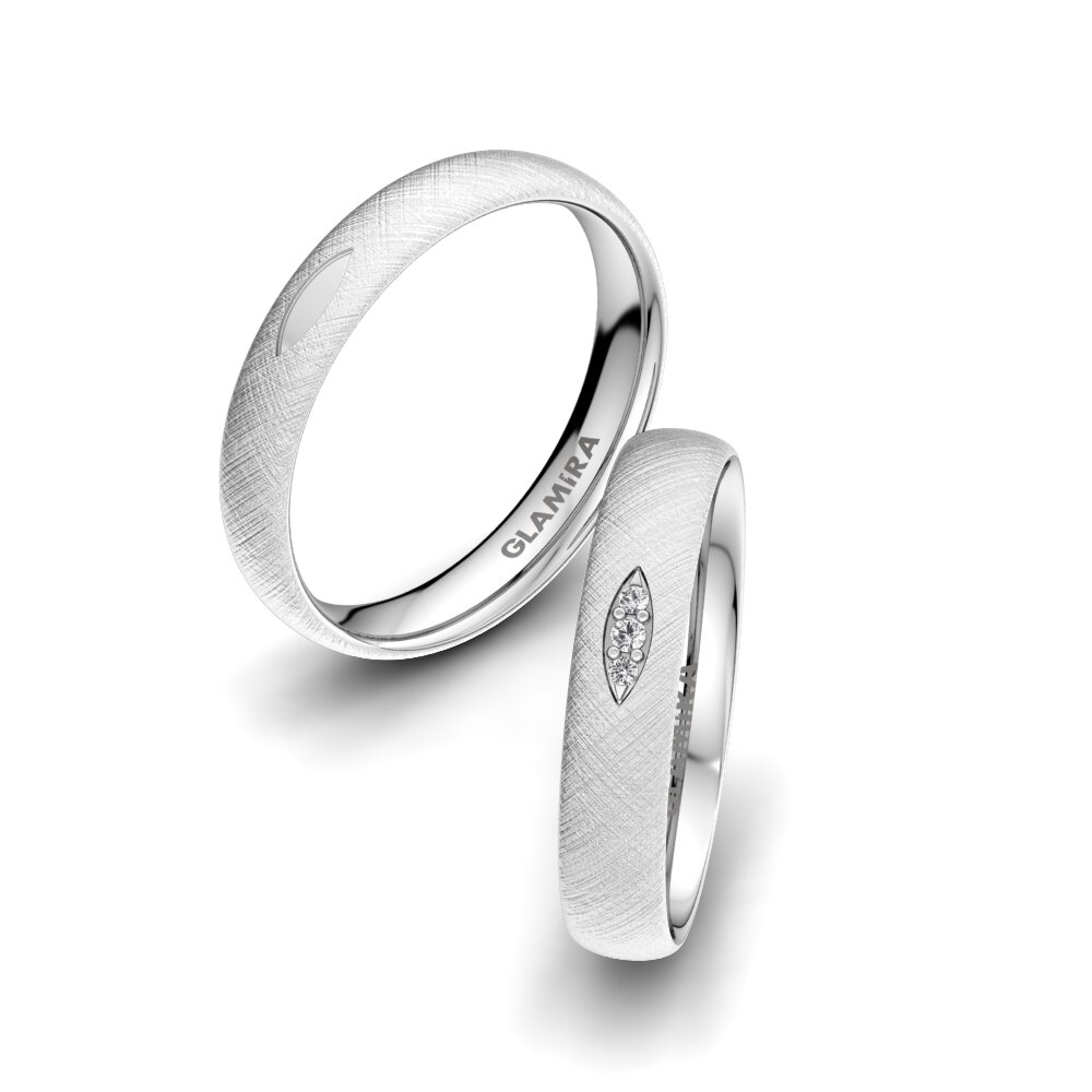 950 Palladium White sapphire Wedding Ring Adore Dance 4 mm