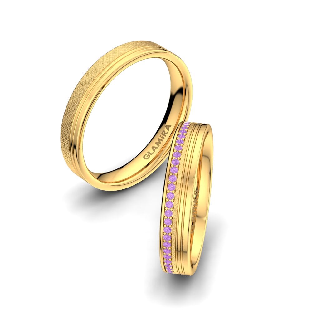 Amethyst Wedding Ring Adore Line 4 mm