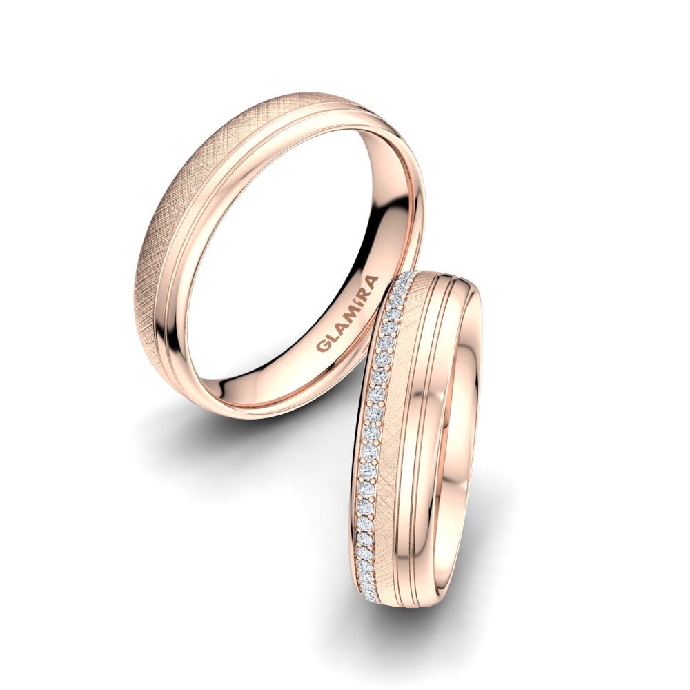 Or rose 14k Diamant Bague de Mariage Adore Line 5 mm