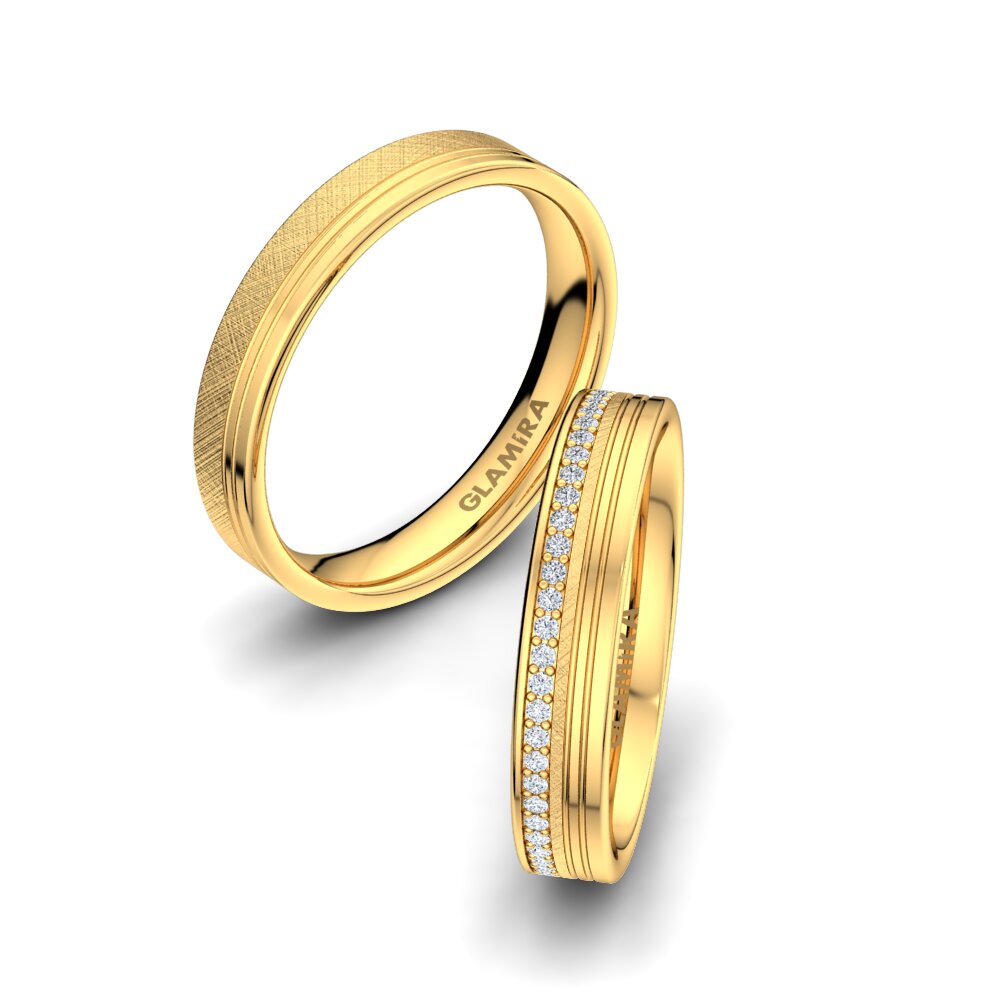 Diamante cultivado en laboratorio Anillo de boda Adore Line 4 mm