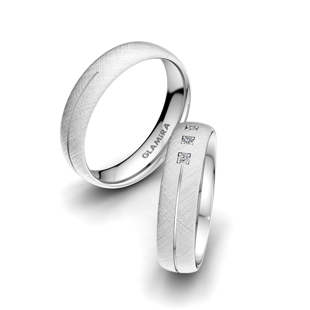 White Silver Wedding Ring Elegant Dream 5 mm