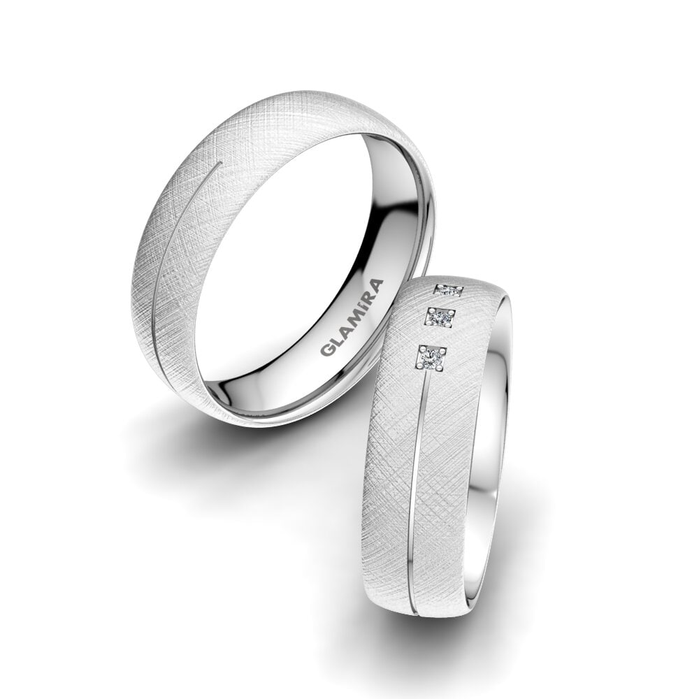 White Gold Wedding Ring Elegant Dream 6 mm