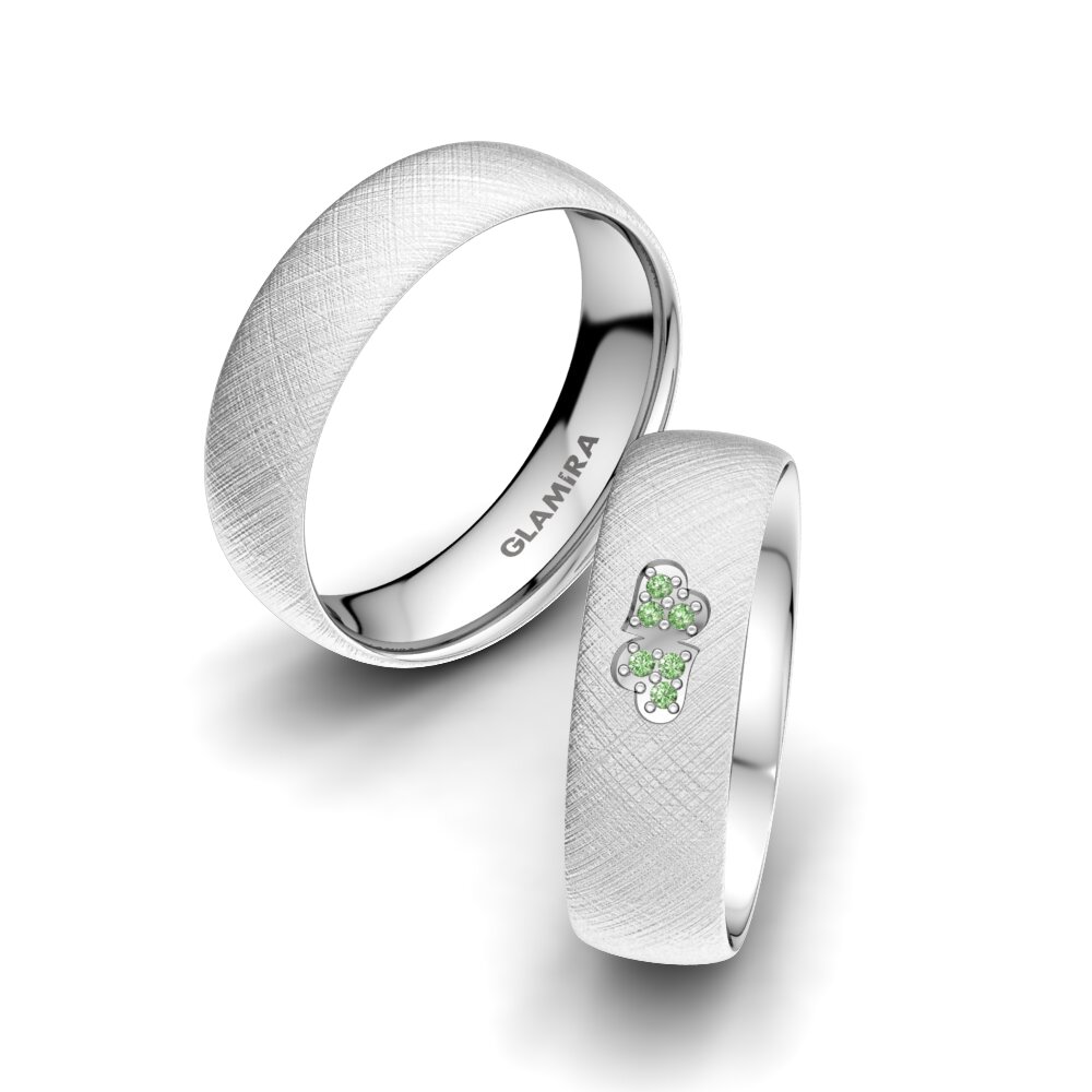 Green Diamond Wedding Ring Adore Spin 6 mm