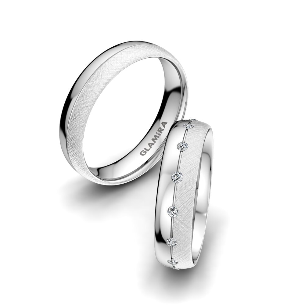 Anillo de boda Elegant Choice 5 mm 9k Oro Blanco