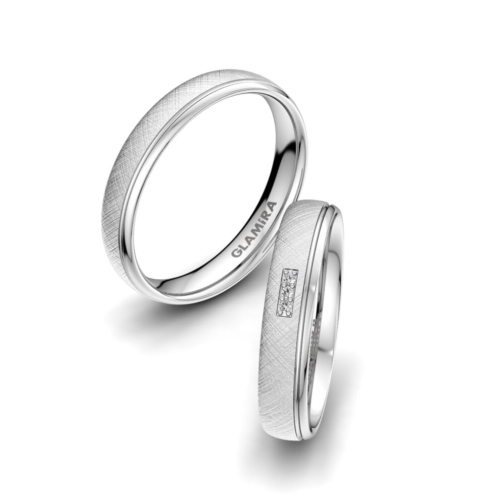 950 Palladium White sapphire Wedding Ring Alluring Step 4 mm