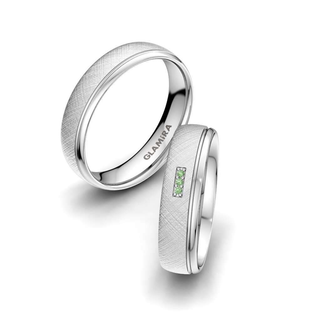 Green Diamond Wedding Ring Alluring Step 5 mm