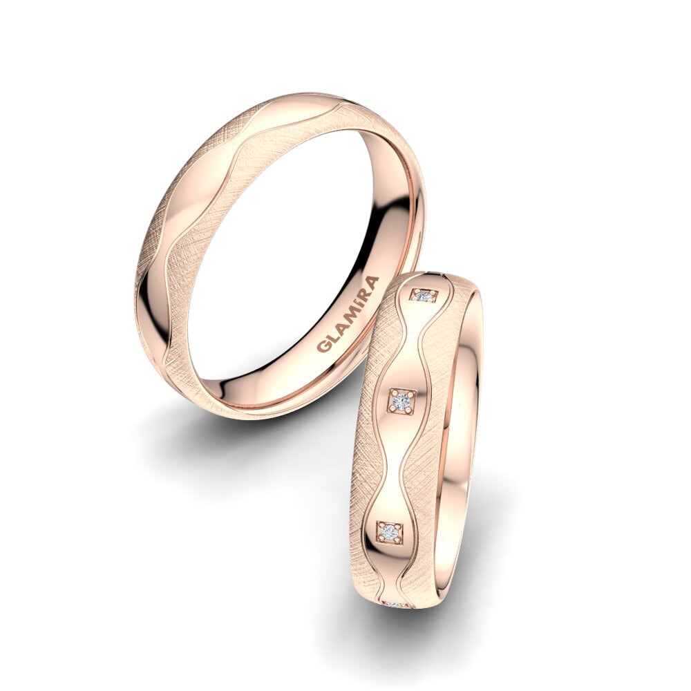 Or rose 14k Diamant Bague de Mariage Alluring Flame 5 mm