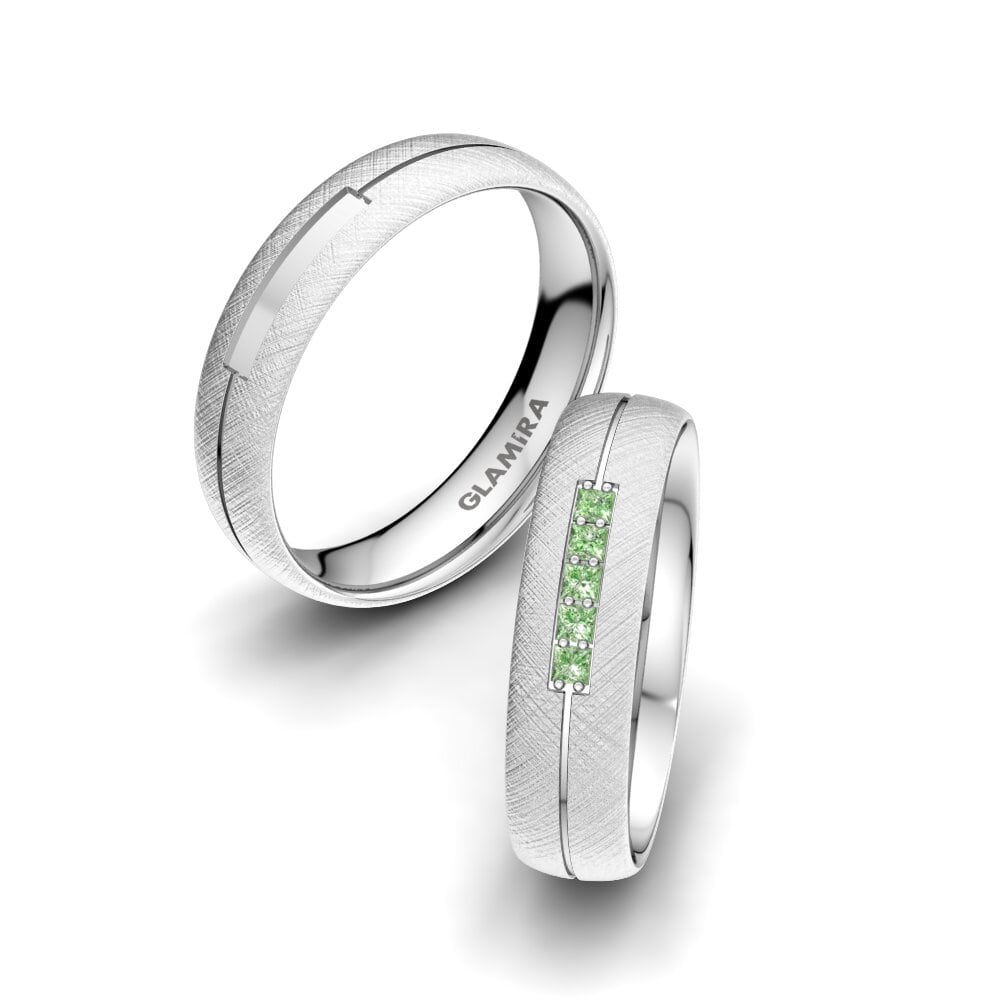 Green Diamond Wedding Ring Classic Fusion 5 mm