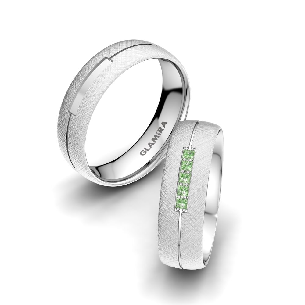 Green Diamond Wedding Ring Classic Fusion 6 mm