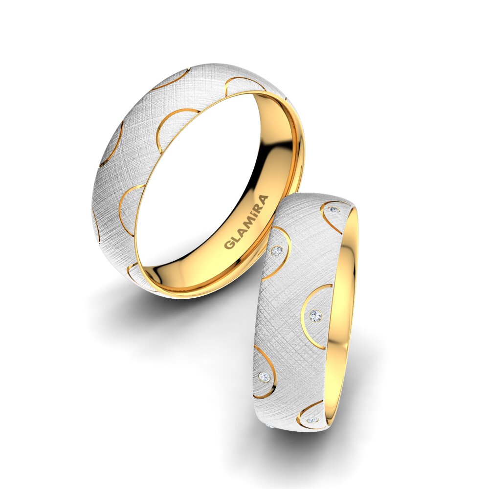 Compre Starting Compre Anel de Casamento Charming Start 6 mm em white_yellow-375 Sem ...