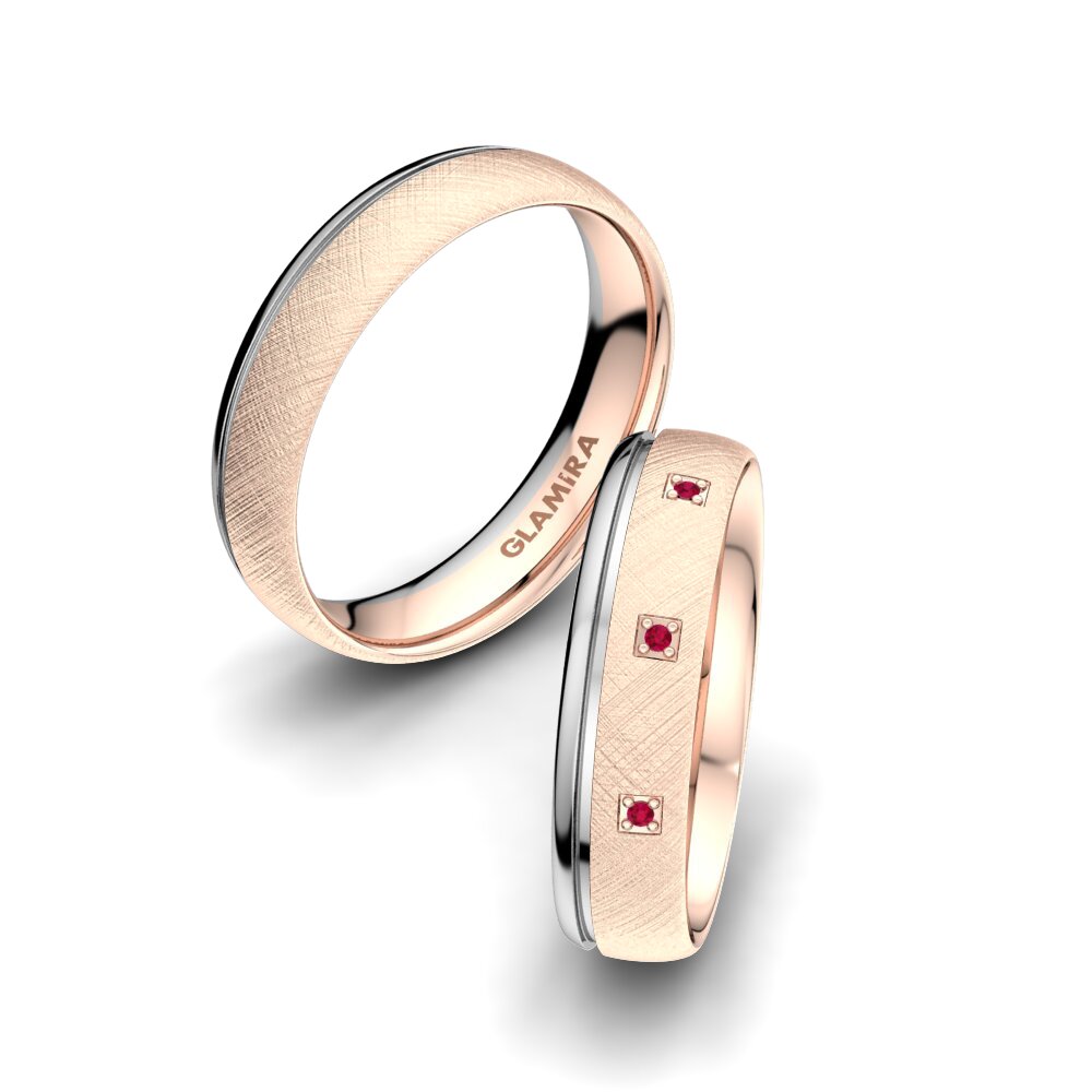 18K Rood & Wit Goud Robijn Trouwring Pretty Tale 5 mm