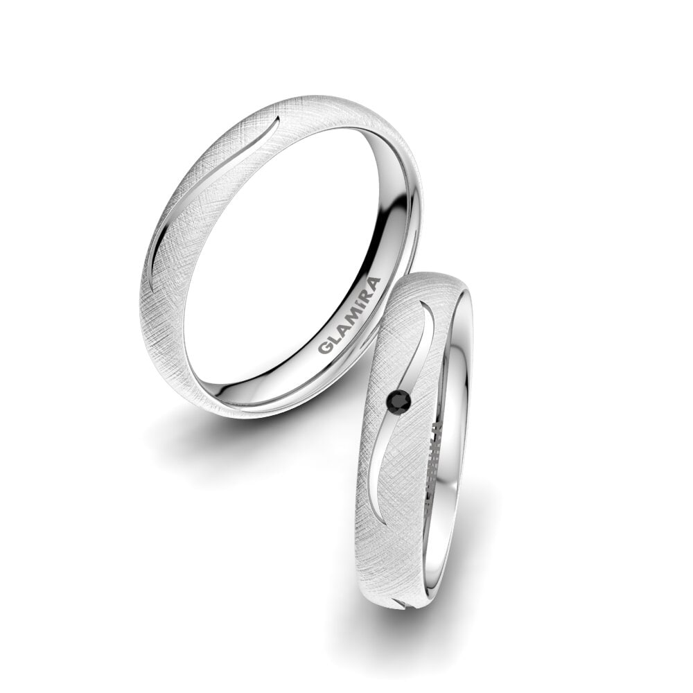 Black Diamond Wedding Ring Triple Effect 4 mm
