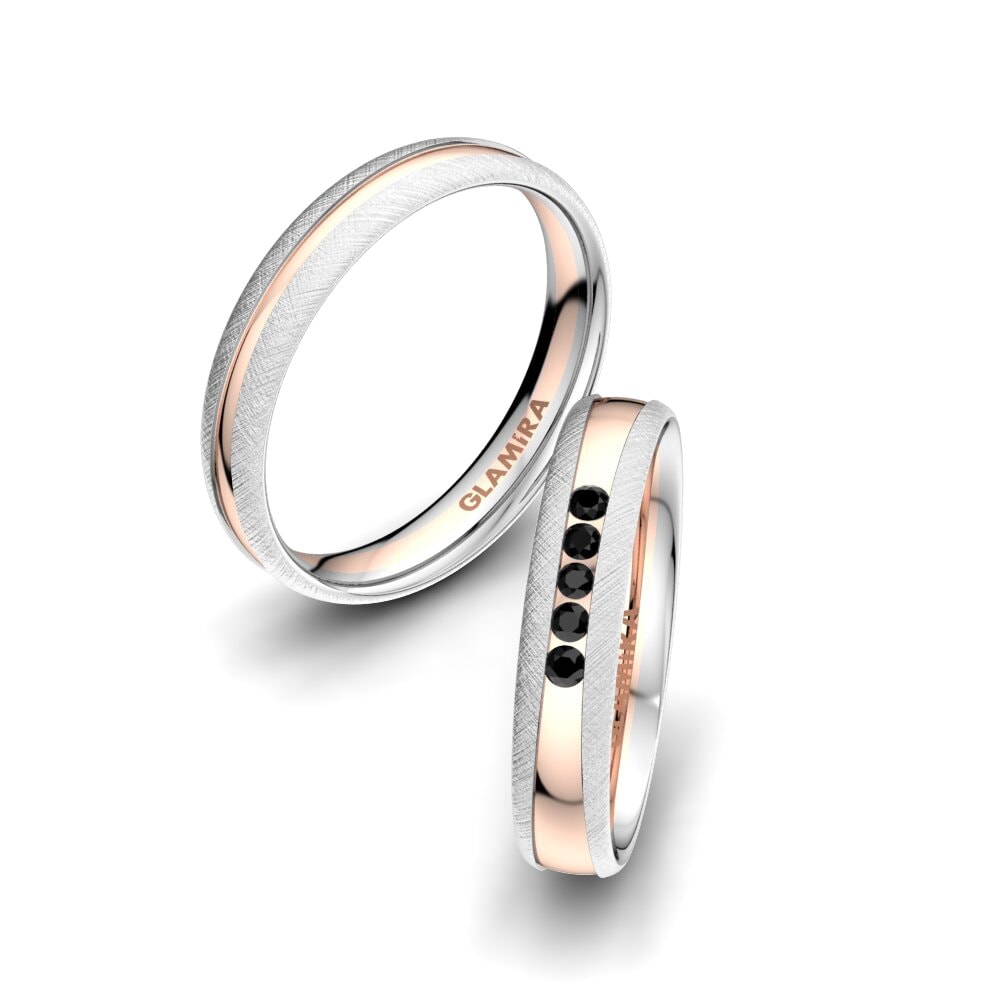 white_red-375 Safira negra Anel de Casamento Attractive Light 4 mm