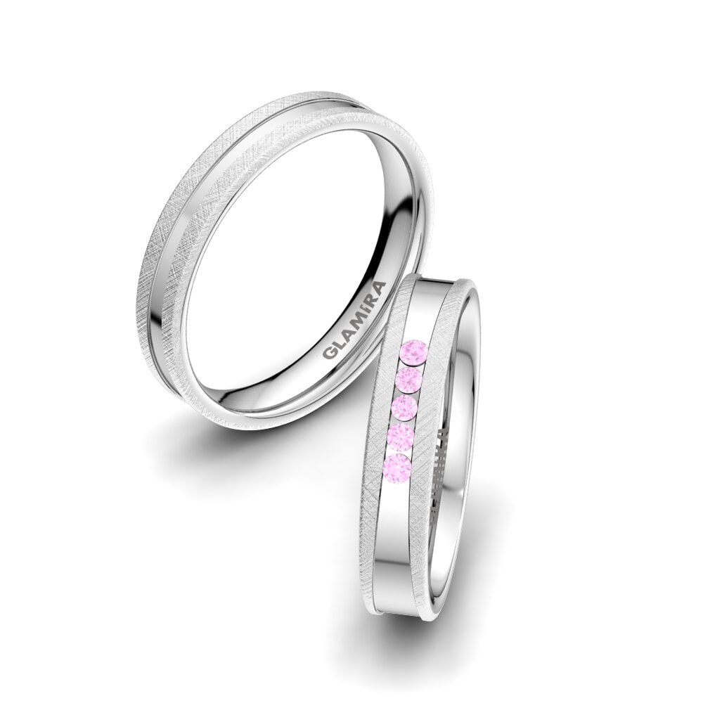 Zafiro Rosado Anillo de boda Attractive Light 4 mm