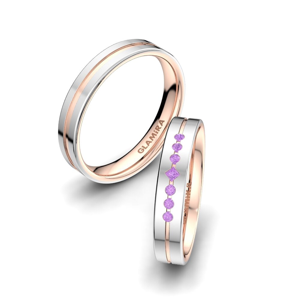 Amethyst Wedding Ring Authentic Line 4 mm