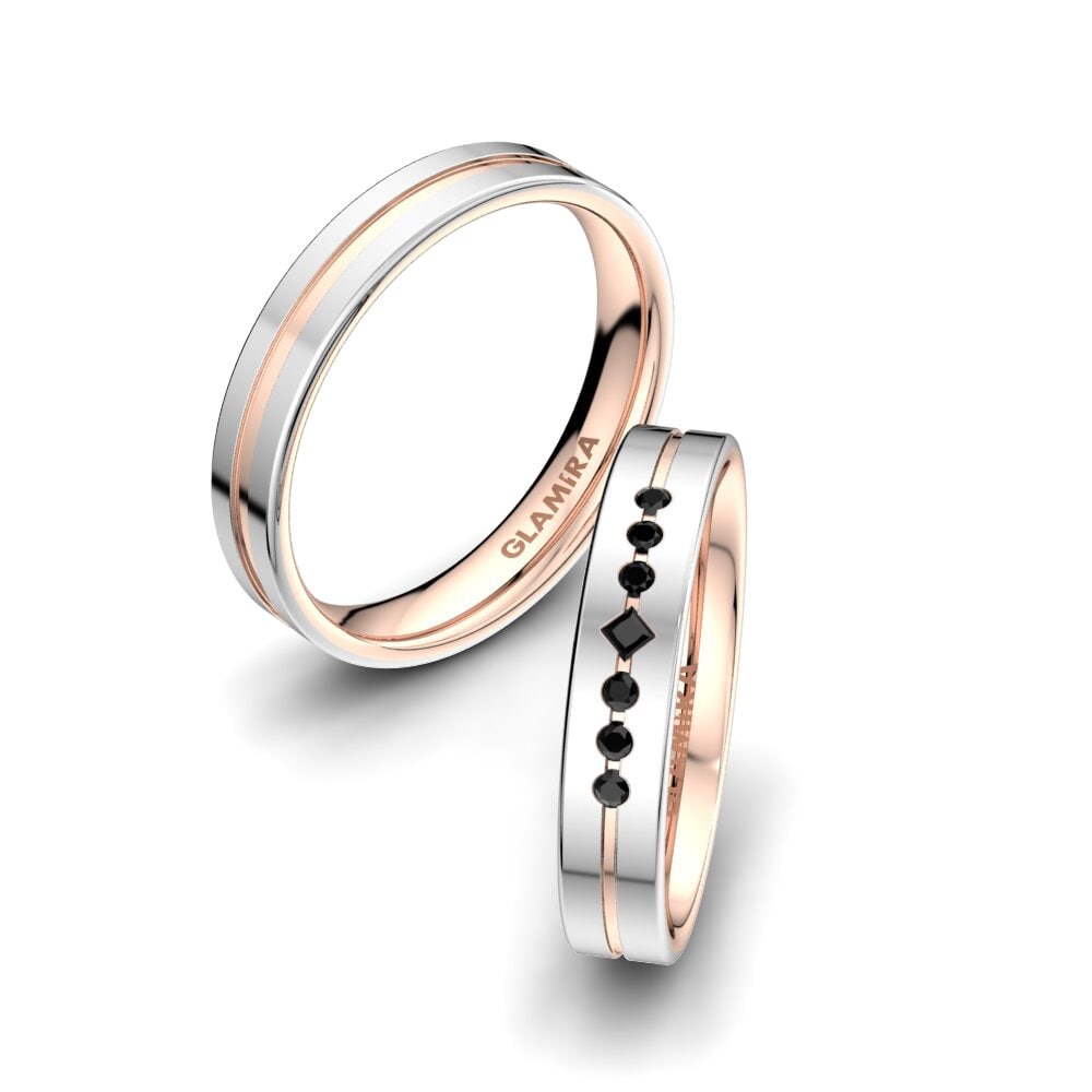 Zafiro negro Anillo de boda Authentic Line 4 mm