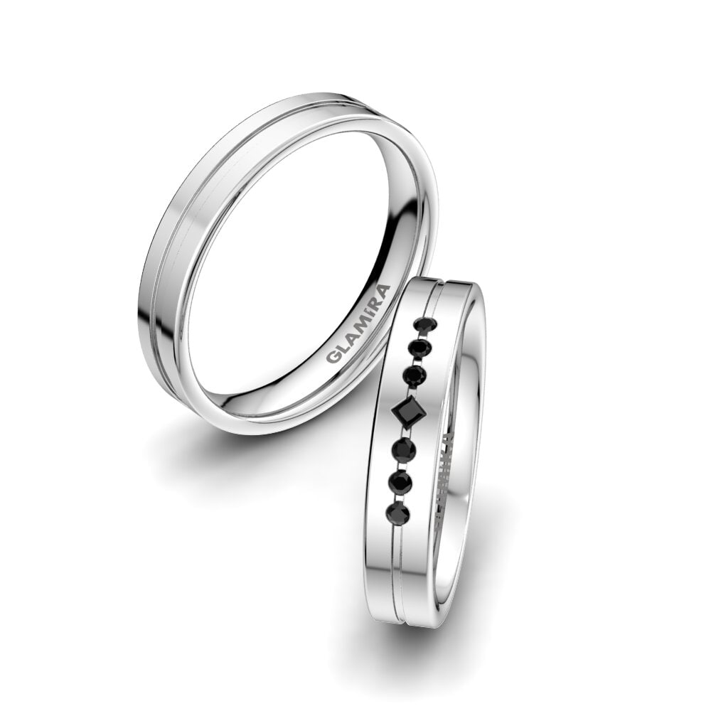 Zwarte Diamant Trouwring Authentic Line 4 mm