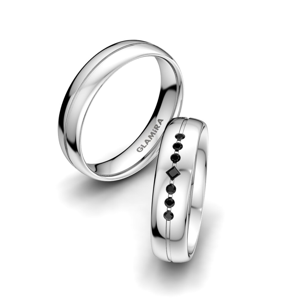 Black Diamond Wedding Ring Authentic Line 5 mm