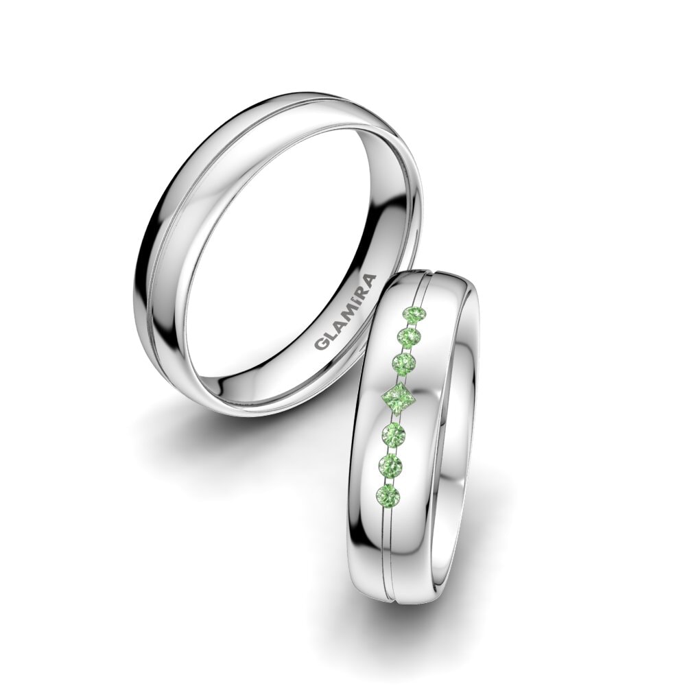 Green Diamond Wedding Ring Authentic Line 5 mm
