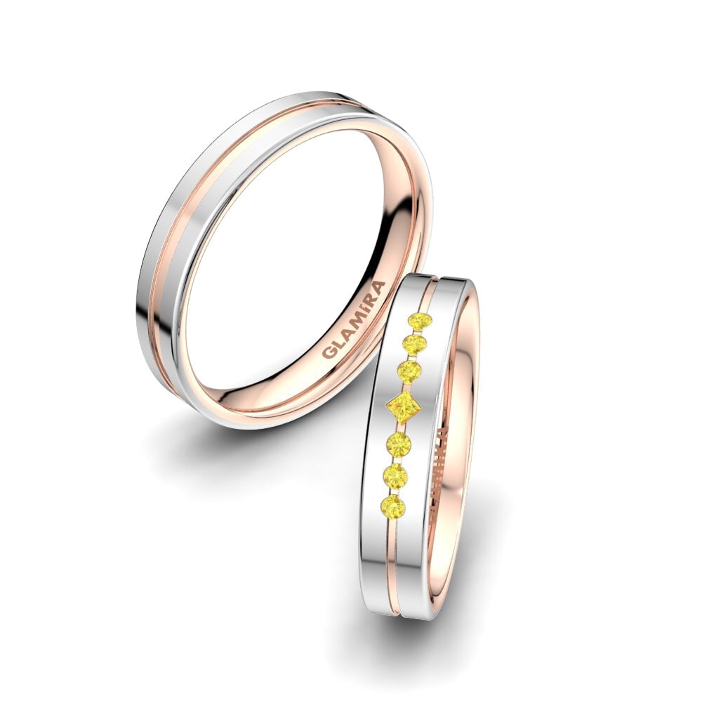 Yellow Sapphire Wedding Ring Authentic Line 4 mm